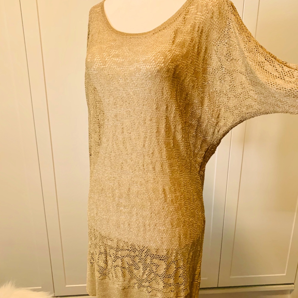 Party blouse/dress in gold lace